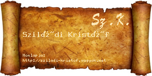 Sziládi Kristóf névjegykártya