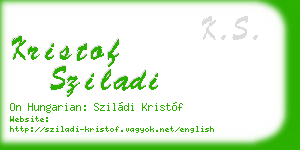 kristof sziladi business card