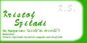 kristof sziladi business card